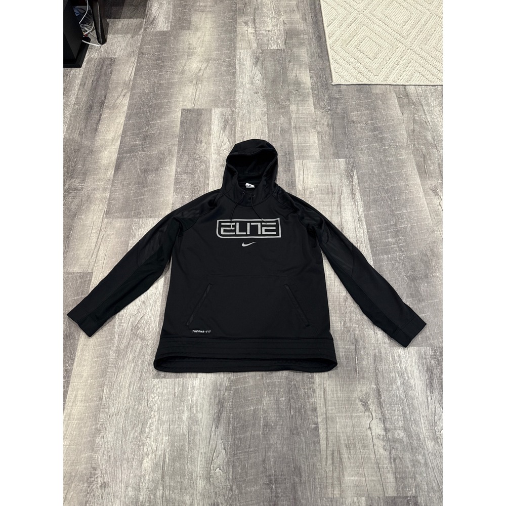 Nike Elite Black Pullover Hoodie, Men’s Large
